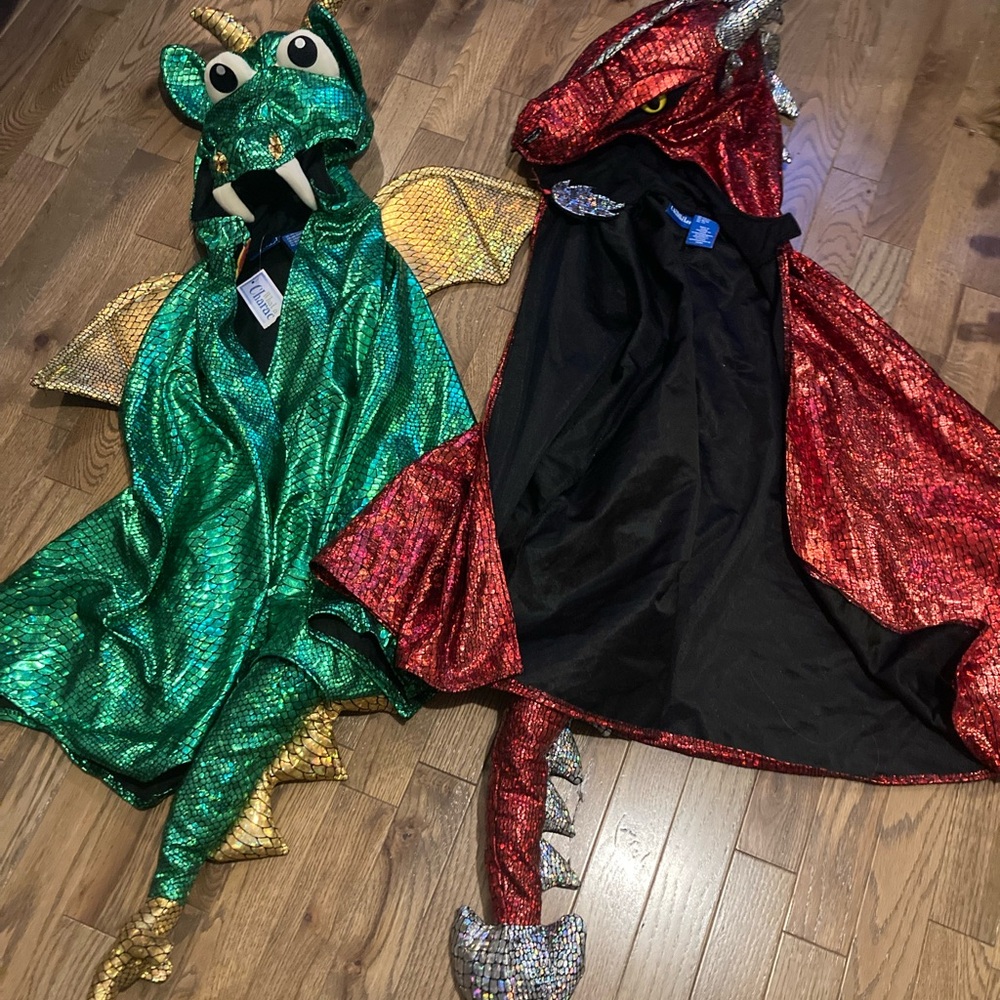 Kids Dragon Costume Set - Green and Red